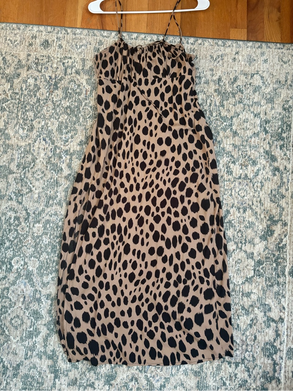 Motel Rocks Leopard-Print Slip Dress in Tan and Black